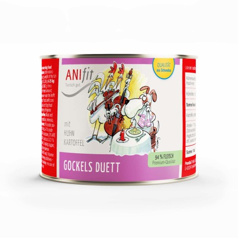 Hund Hundefutter Nassfutter Gockels Duett 200g 6 Stück -1- Anifit